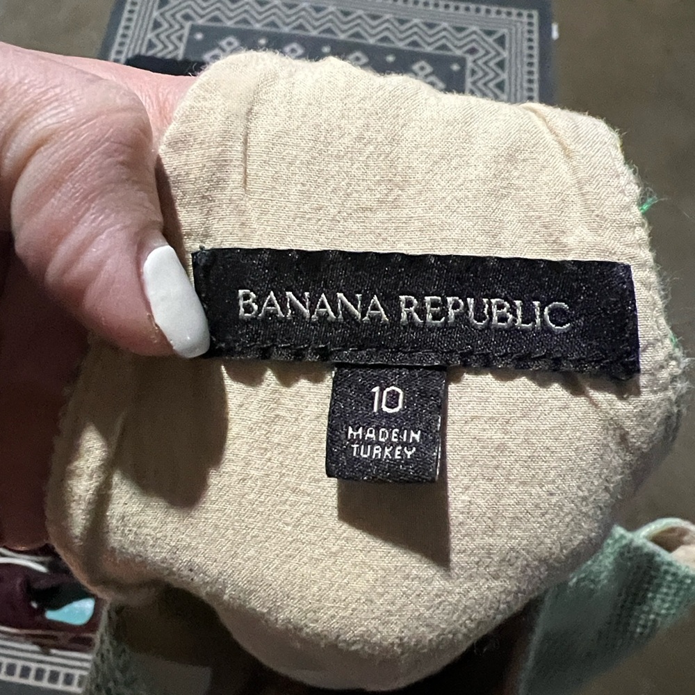 Banana Republic Elegant pep plum Green Sleeveless Top cotton linen blend 10 - Picture 10 of 11